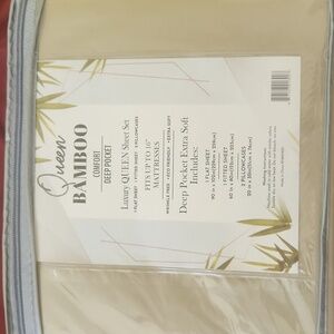 Comfort Deep Pocket Sheet Set - Cream/ Light Green